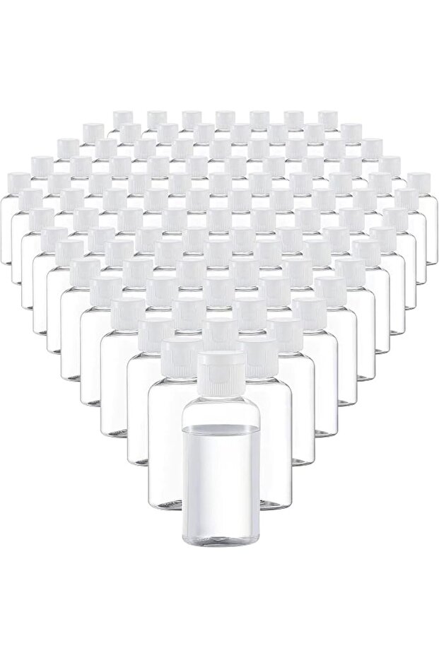 100 Pack 1.7oz Plastic Empty Bottles with Flip Cap Small Travel Size Bottles Hand Sanitizer Bottles