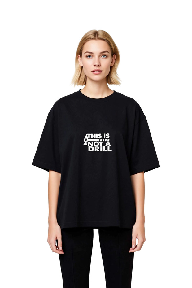 Women's Oversize T-Shirt 100% Cotton Short Sleeve Round Neck Tool Humor Printed Casual Comfortable Cut Stylish