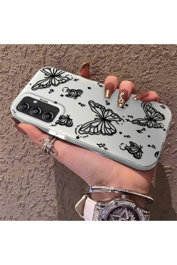 Samsung Galaxy M34 Compatible Elegant Night Style Butterfly Case, Daily Use Durable Protective Case