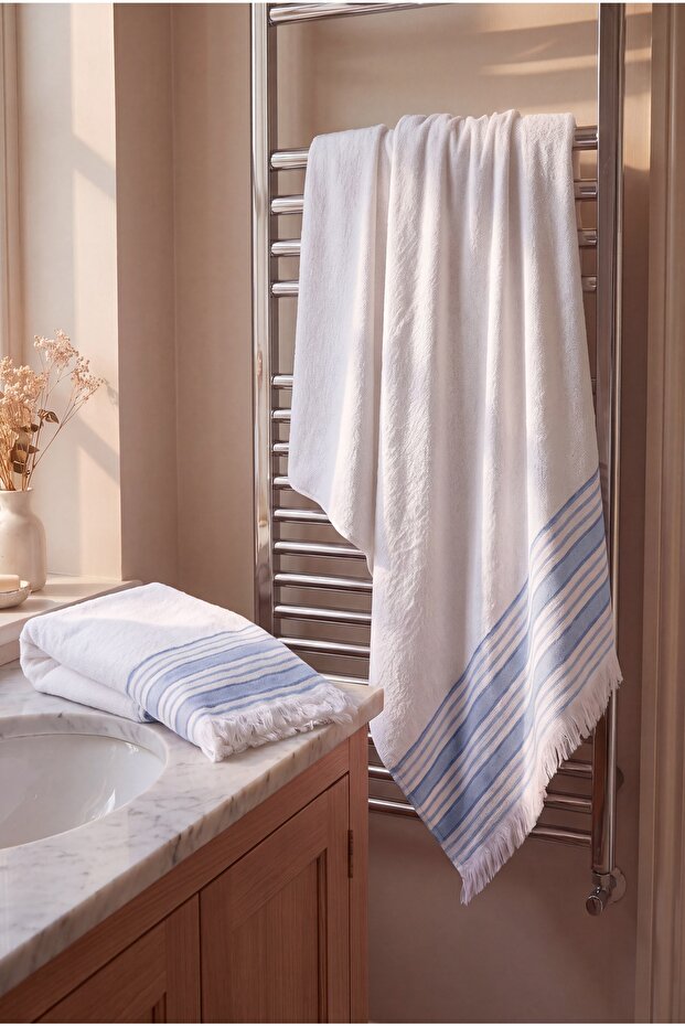 100% Cotton 2-Piece Towel Set - Face and Bath Towels (50X90 + 70X140 cm)