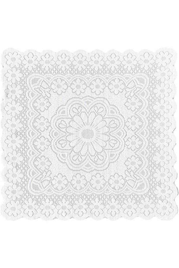 Lace tablecloth - Lace table decoration - Table setting - Romantic style - 90x90 cm - White