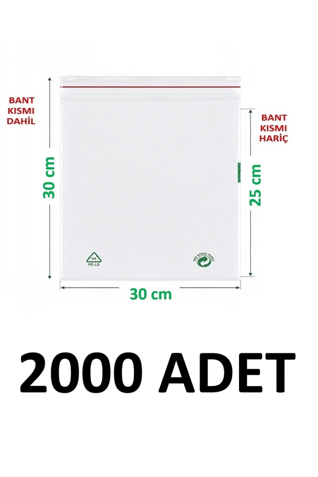 2000 Pieces 30X25+5 cm Transparent Green Recyclable Adhesive Nylon Bag 30X30 cm Green Recyclable Bag