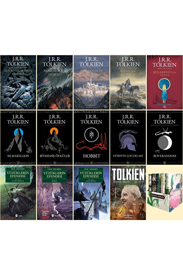 Tolkien Külliyatı 19 Kitap - Yüzüklerin Efendisi - Hobbit - Silmarillion - Sigurd ile Gudrün - Bitmemiş Öyküler