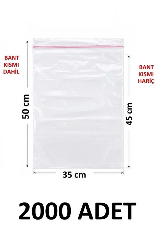 2000 Pcs 35X45+5 cm Polyethylene Taped Transparent Nylon Bag 35X50 cm Adhesive Flat Pe Bag