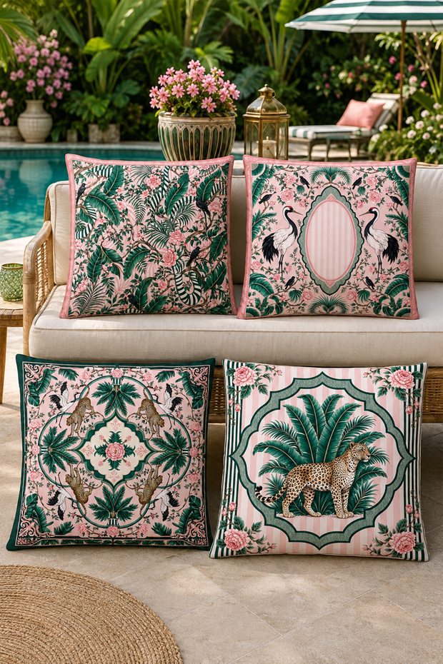 Artistic Leopard Patterned 4-Piece Throw Pillow Cover Set