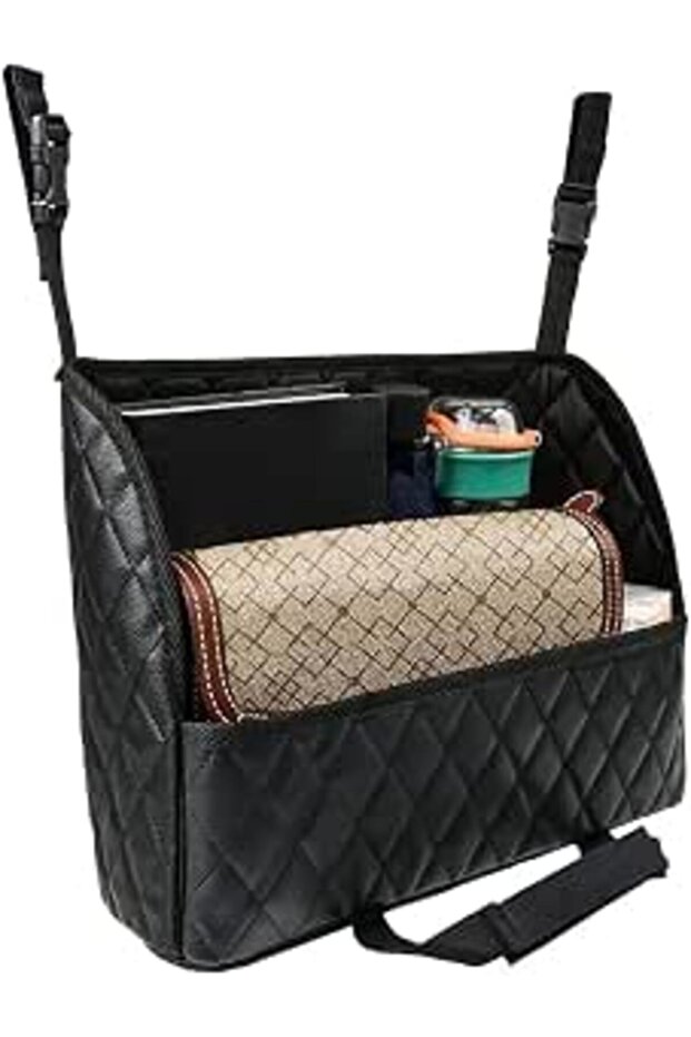 Car Net Pocket Handbag Holder, Universal Adjustable Large Capacity Organizer, Tough Mesh Ba