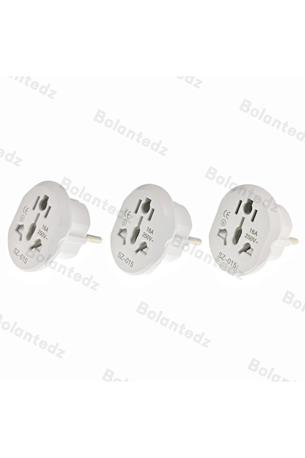 3pcs white Korea EU Plug Adapter 16A 250V Travel Adapter Converter 2 Round Socket High Quality Unive