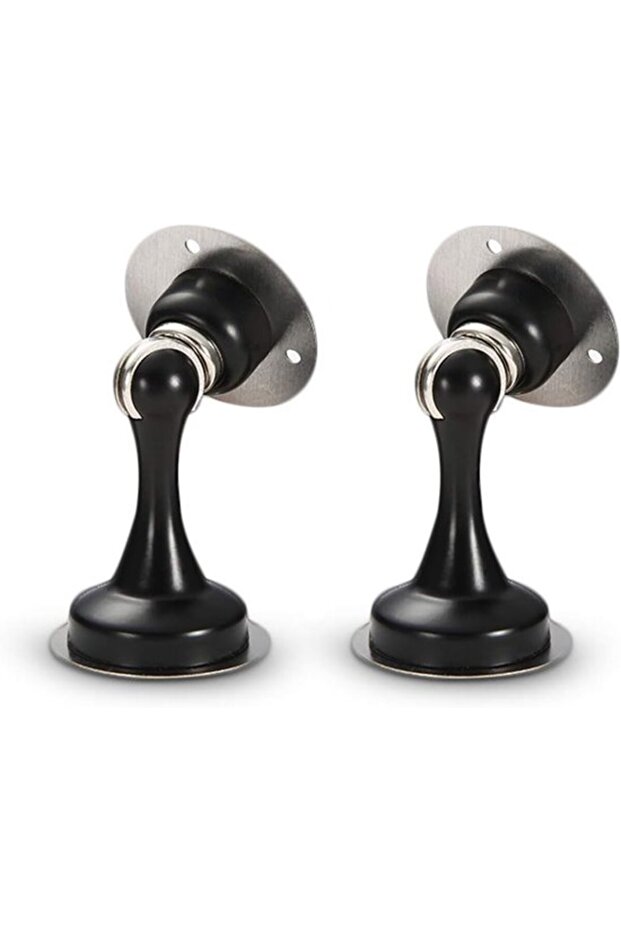 Magnetic doorstops 2pc black chrome heavy-duty interior.