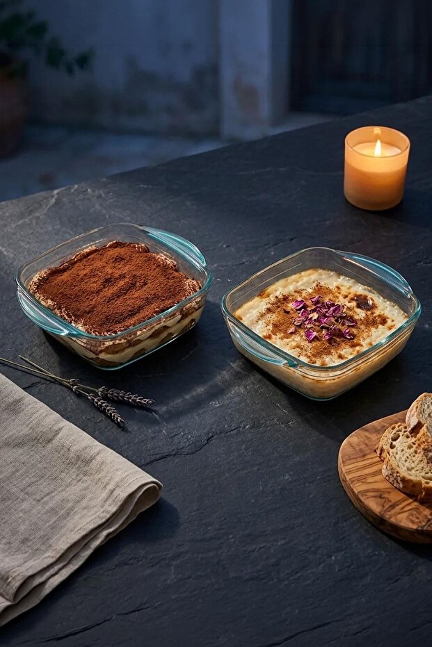 2-Piece Bilbao Glass Oven Container