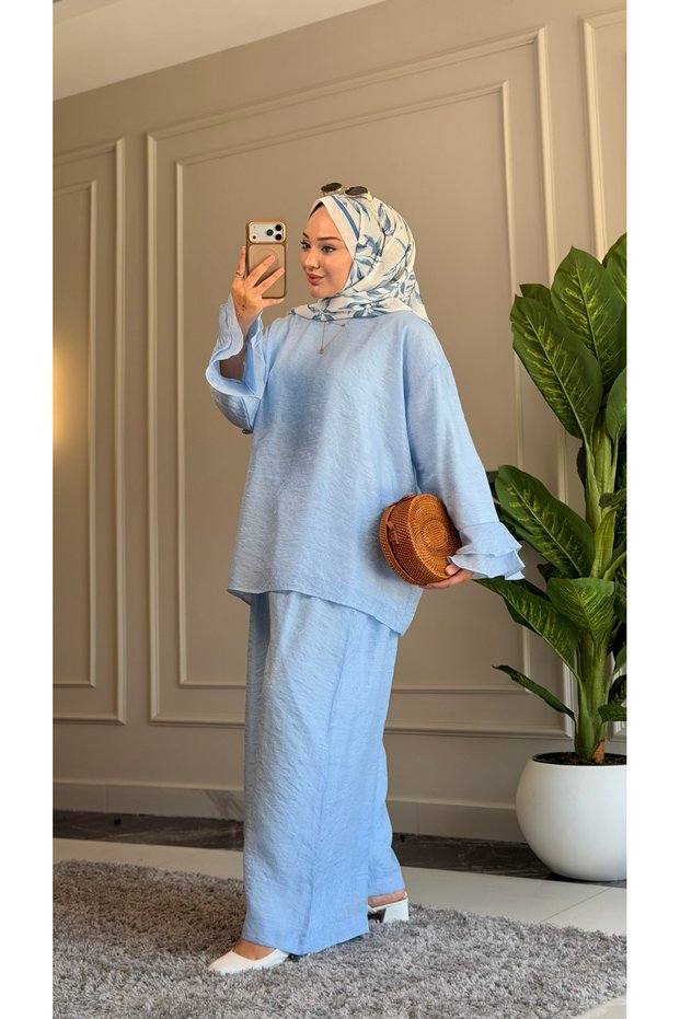 6579 - Stylish and Comfortable Olivia Jacquard Soft Viscose Fabric Loose Women's Set