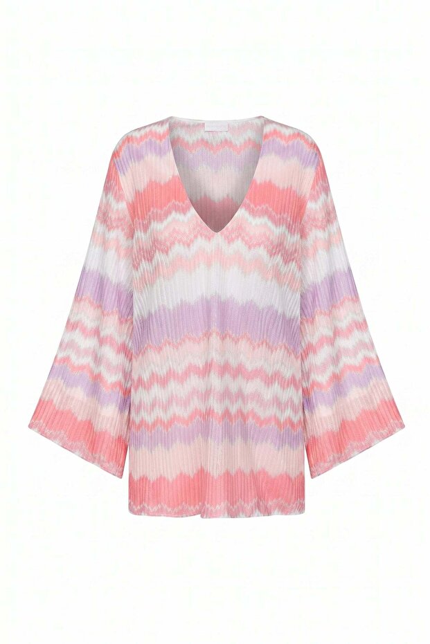 June Knitted Mini Beach Dress Zigzag Metallic Soleia