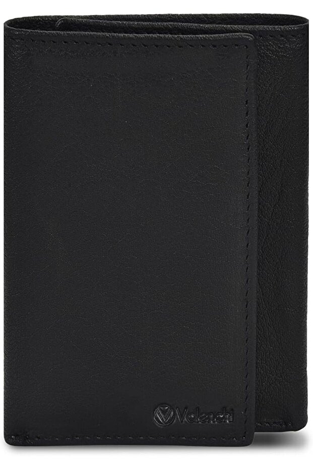 VALENCHI Men's Genuine Leather Rfid Blocking Slim Trifold Wallet With 7 Cards+1 Id Window+2 Note Com