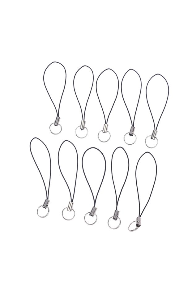B-10Pcs *5/10Pcs Lanyard Lariat Cords Lobster Clasp Rope Keychains Hooks Mobile Phone Strap Charms K