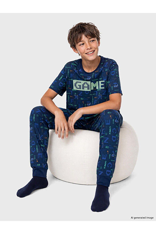Printed Boy's Pajama Set