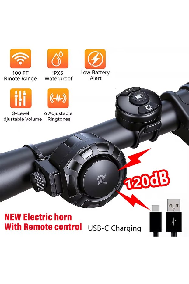 New Electric Horn Rockbye Copper Bicycle Bell Safety Warning Bike Bell Horn Cycling Alarm Special Fo