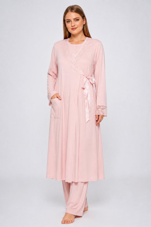 4207 Premium Women's Comfortable Fit Tie-Up Long Sleeve Single Dressing Gown