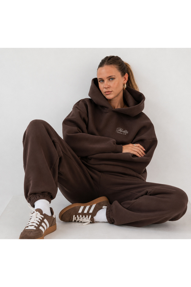 Unisex Men's and Women's Macklin Owners Printed Oversize 3 Thread Hooded Jogger Bottom Tracksuit Set