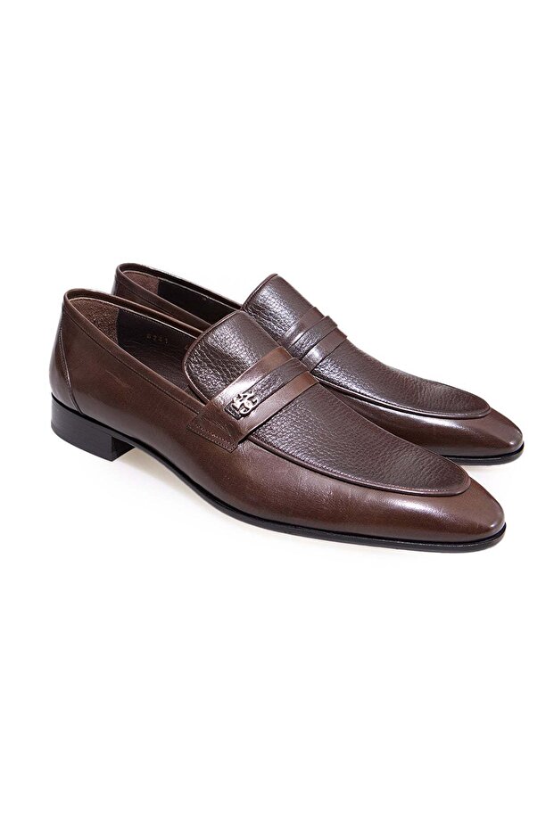 Brown Laceless Genuine Leather Leather Sole Men's Shoes
