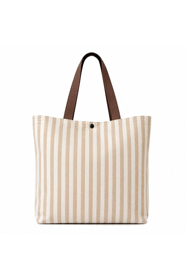 Multi-Purpose Stylish Camel Striped Cloth Bag – Daily Use