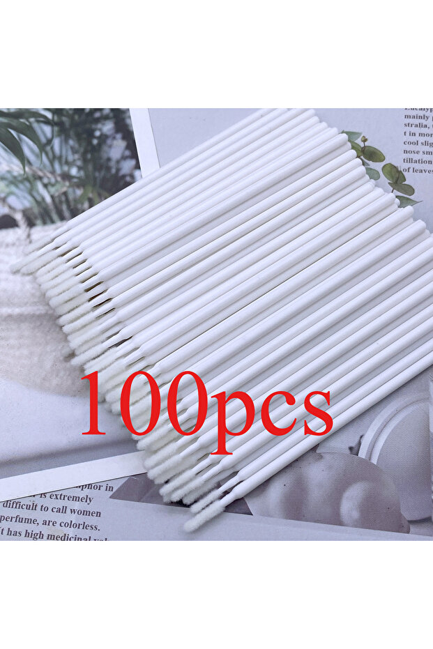 100PCS White 100/500pcs Eyelash Cleaning Brush Lash Extension Micro Cotton Swab Individual Eyelashes