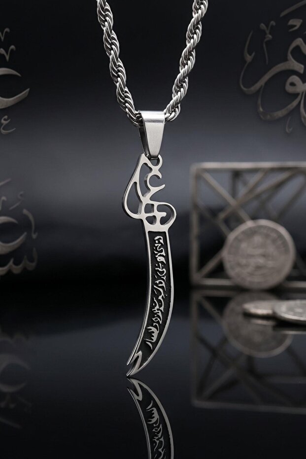 Hz. Ali Zülfikar Sword Necklace Stainless Steel Chain 902885