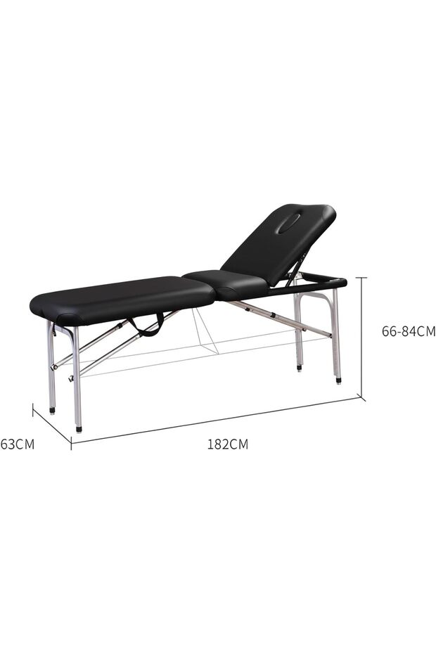 3-Section Portable Folding Massage Table 25Inches Trolley Bag with Wheels, Adjustable Height 13kg Only Weight, Detachable Face Pillow | Ideal for Spa, Wellness Centers, Salons, and Home Use