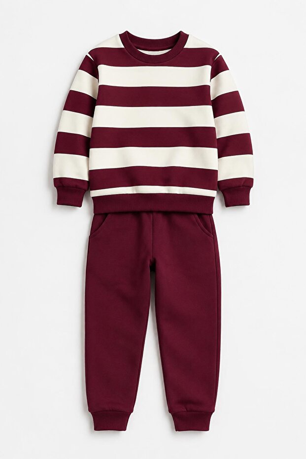Boys' Striped Sweatshirt and Jogger Bottom Set