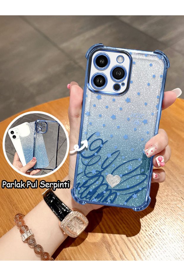iPhone 14 Pro Max Compatible Transparent Four Corner Silicone Coated Glossy Edge Case
