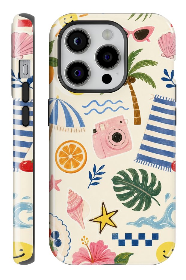 iPhone 14 Pro Max Vacotion Double Layer Full Covering Printing Glossy Protect Phone Case