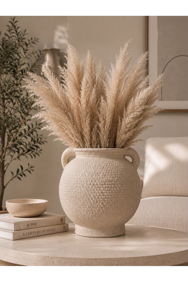 Elora Textured Decorative Vase with Handle