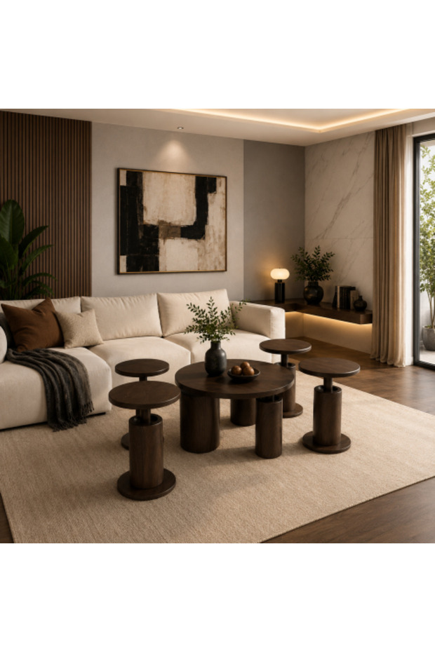 Modern 5-Piece Coffee Table Set