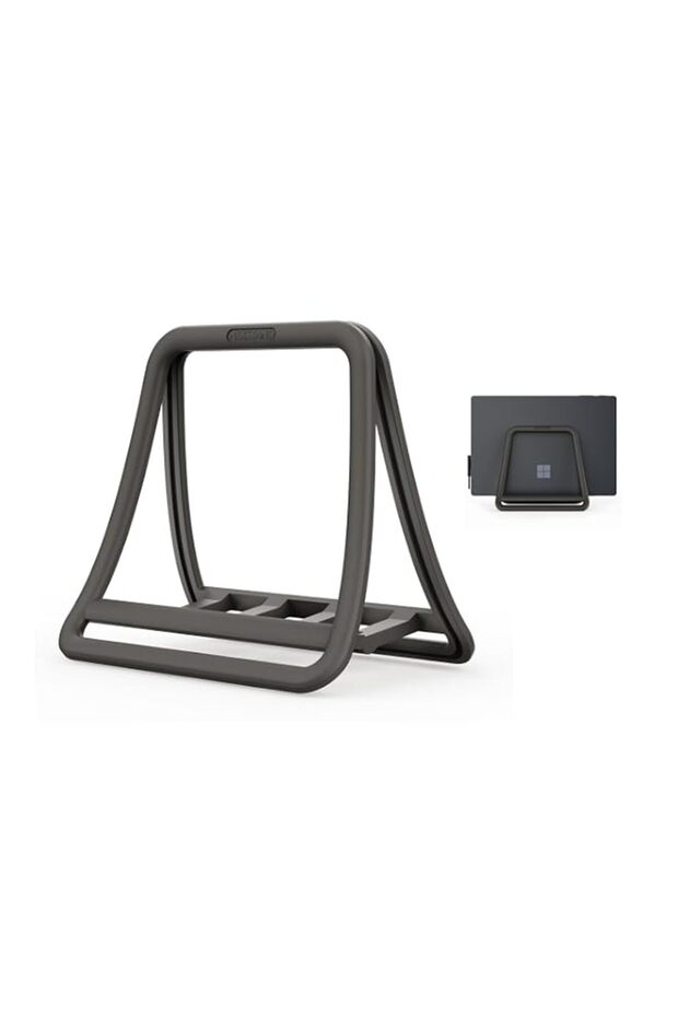 Joyzzz Vertical Laptop Stand, Black Space Saving Desktop Holder for Notebooks, Sturdy Compact Organizer for Efficient Workspace Management