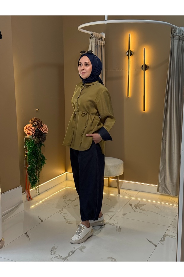 Denim detaylı takım