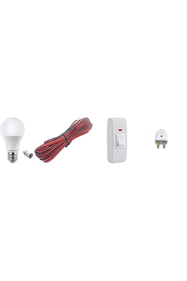 Abbasali Set of Complete Led bulb with switch and wire for home and outdoor use