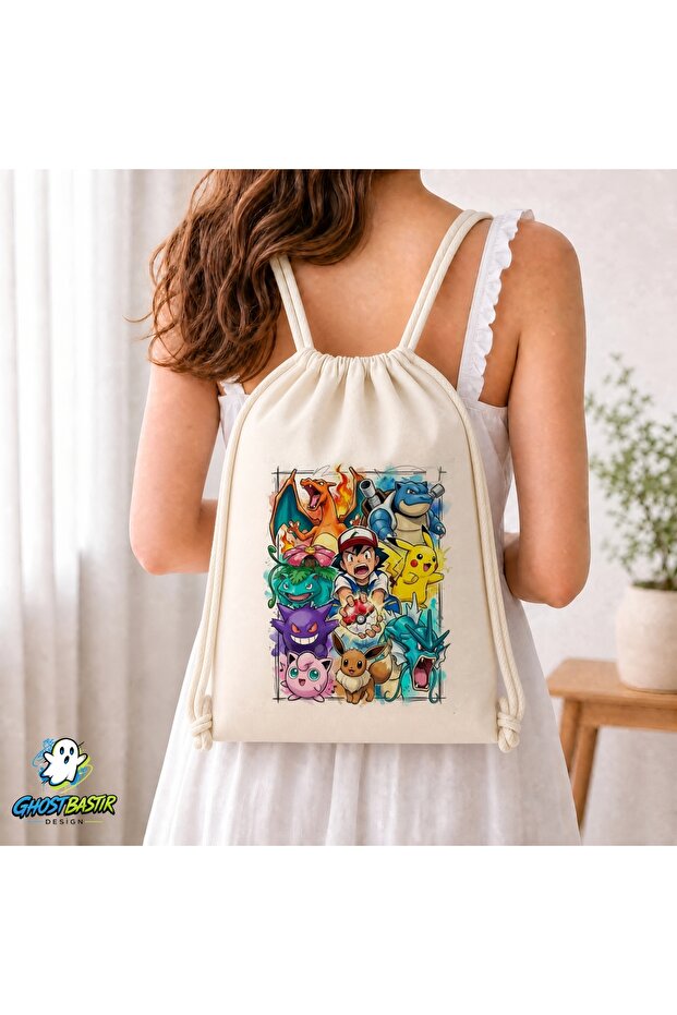 Pokemon Drawstring Linen Bag C238