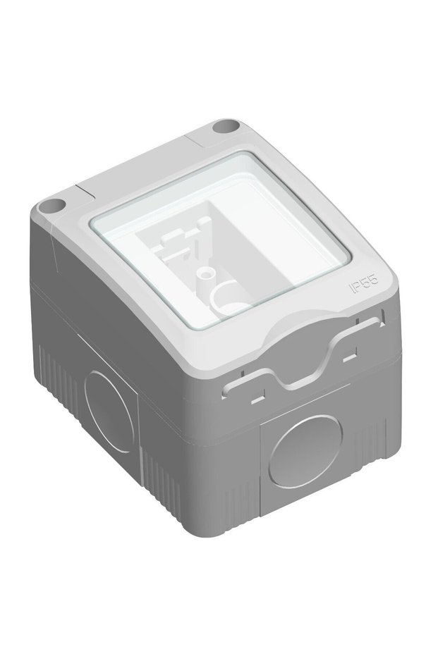 Hoff surface-mounted frame, 1 module, IP55, gray, for socket / switch