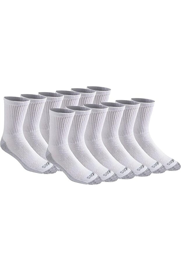 جوارب دراي تيك اسينشال للرجال للتحكم في الرطوبة متوفرة بمقاس ميديوم - 2 اكس لارج M-XXL (6، 12 زوج) م