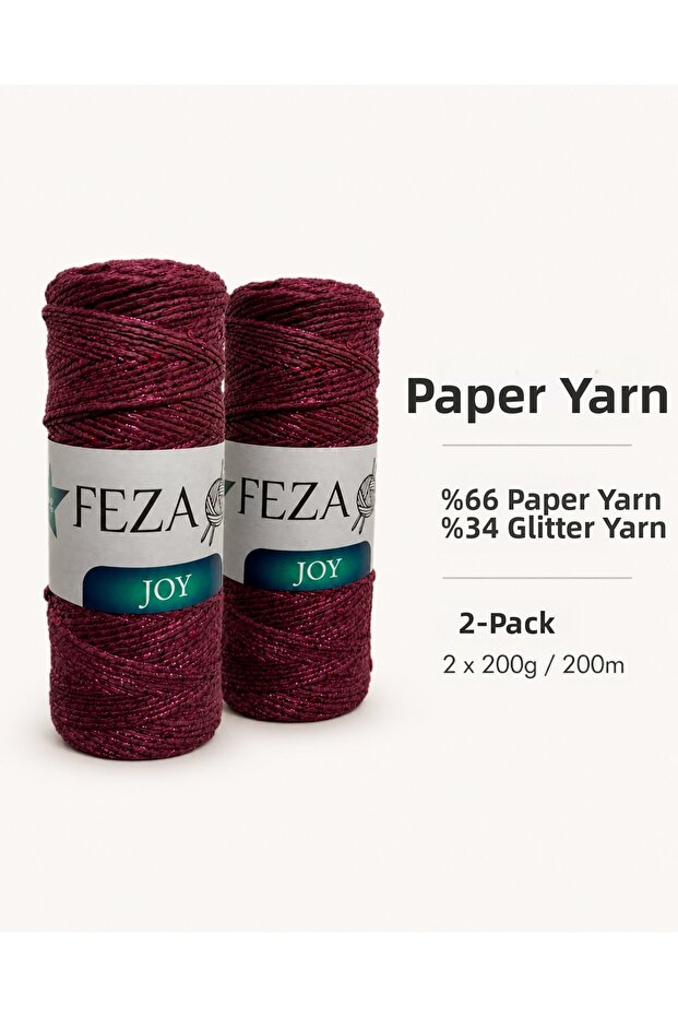 Joy Glitter Paper Thread 200g 200m – Hand Knitting Yarn Suitable for Making Bags, Baskets, and Accessories