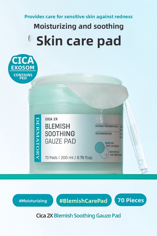 Cica Moisturizing & Cooling Skin Care Pad with Cica Pdrn Blemish Soothing Gauze Pad