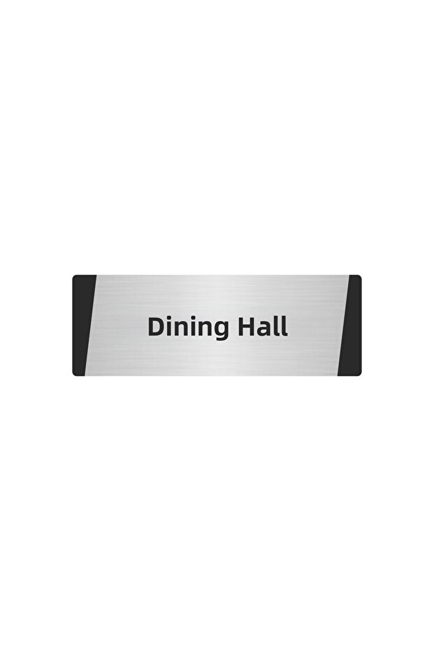 Yemekhane Metal Warning Sign 5X20 cm Silver Color