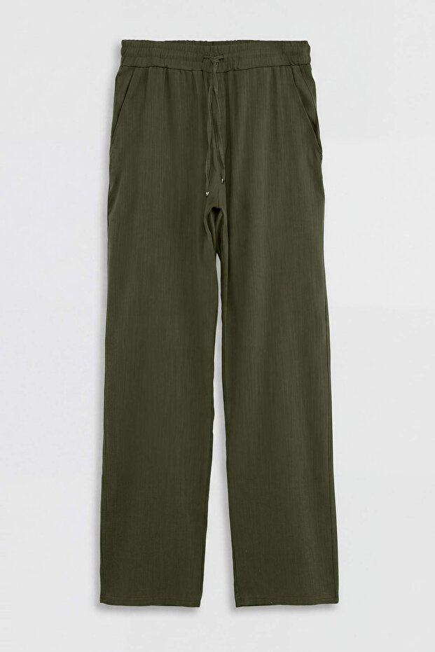 Haki Pamuklu Regular Fit Beli Lastikli Gömlek&Pantolon Alt-Üst Takım TMNSS26AU00001 - 8