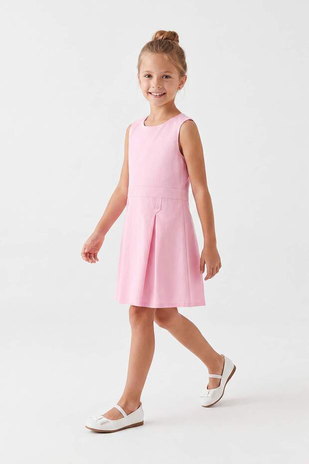 Pembe Kısa / Mini Düz Dokuma Elbise TKDSS26EL00002 - 1