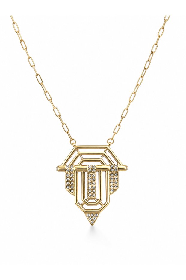 Özssa 316L Steel Chain Gold Color Zircon Stone Serenay Necklace