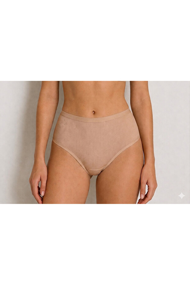 Pack of 6 100% Cotton Striped Ribbed Bato Panties Q3585
