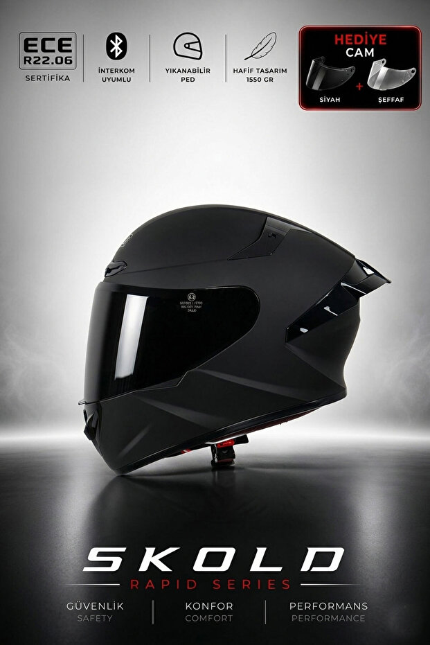 SKOLD Rapid Kapalı Kask (ECE-22.06)