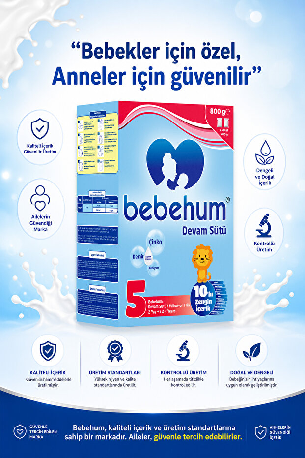 5 Numara Devam Sütü 2 Yaş+ 800 gr x 8 Adet - 4