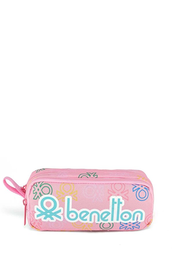 . Minimal Logo Printed Double Compartment Girl's Pen Holder
