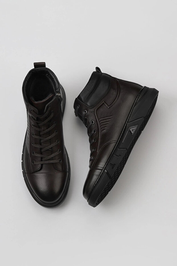 Brown Mtd Slkn Leather Men's Sports Boots 07m1238510