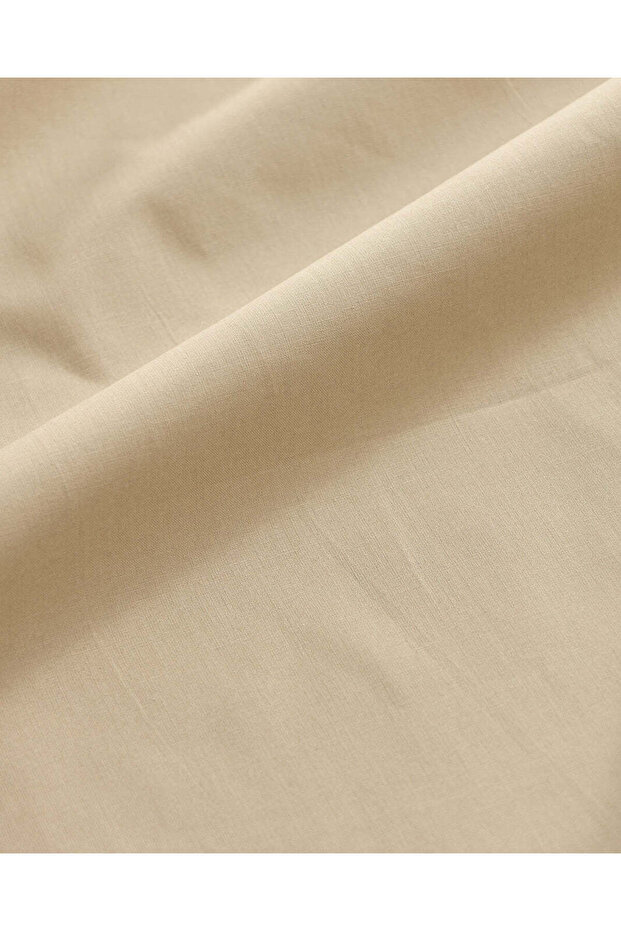 Beige 3-Piece Solid Flat Sheet (Double Size) - 6
