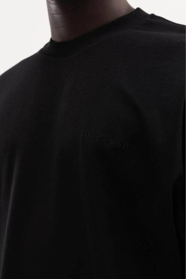 Tricou oversize Basic Interlock pentru bărbați, negru - 5